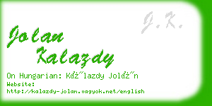 jolan kalazdy business card